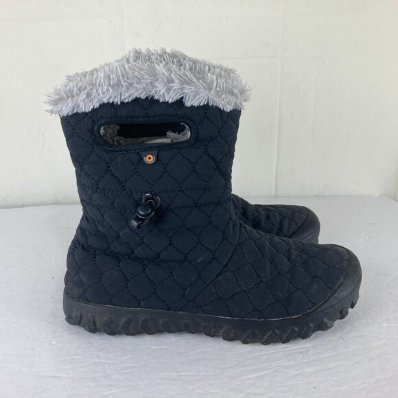 Bogs Womens sz 10 Quilted Puffer Mid Black Faux Fur Insulated Waterproof Boots - Picture 3 of 8